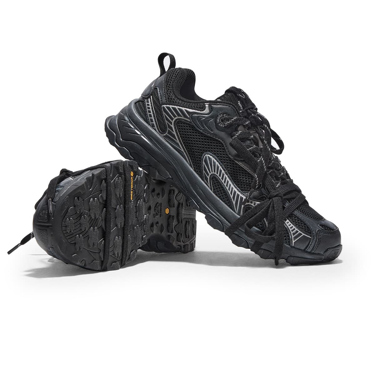 Кроссовки для бега CAMEL Low Top Running Shoes Black Silver - изображение 4