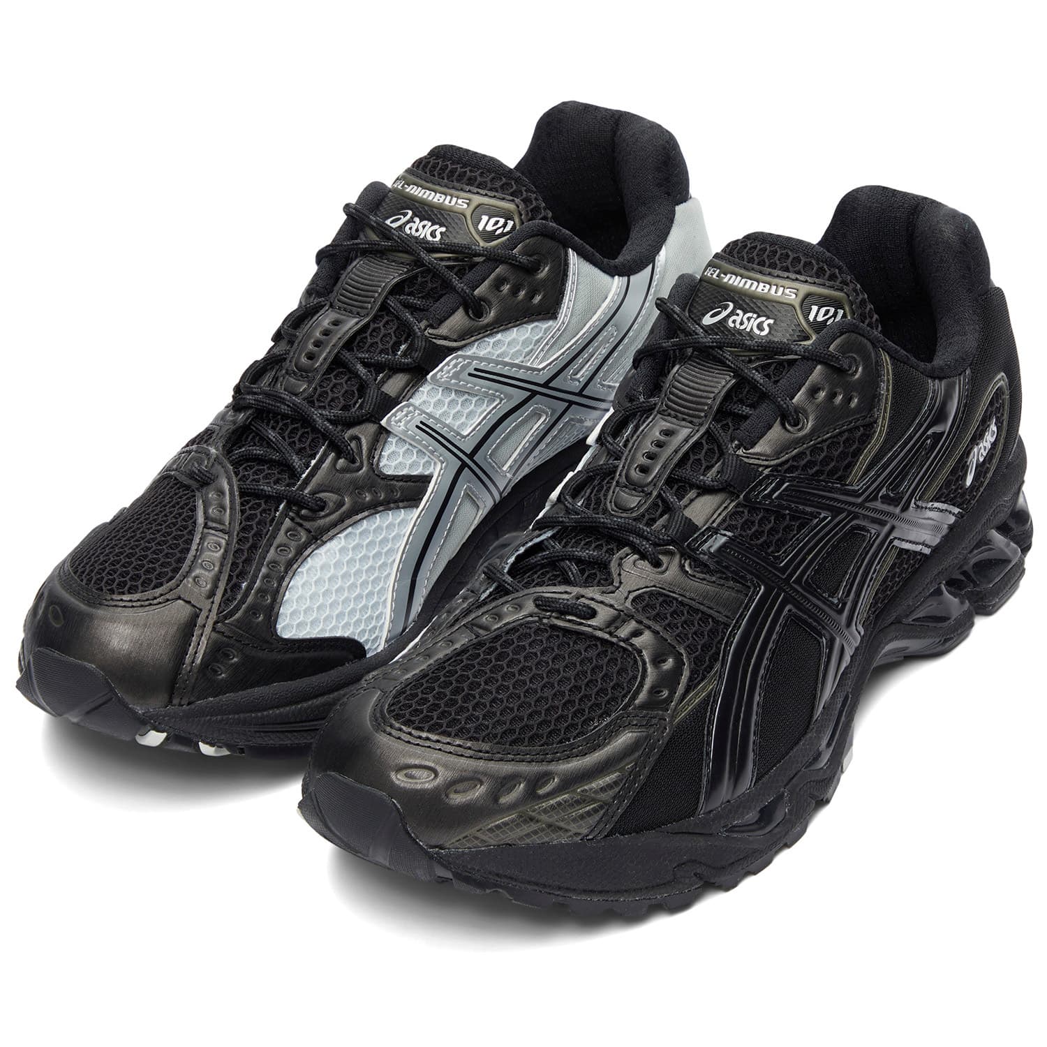 Кроссовки для бега ASICS Гель Nimbus 10,1 Амортизация Устойчивость к износу Дышащие Низкие Кроссовки для бега Унисекс Черный Серый - изображение 3