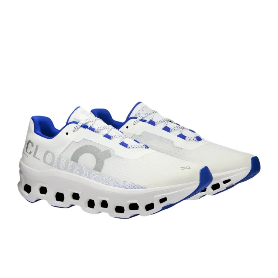 Кроссовки для бега On Cloudmonster White Blue — фото 3