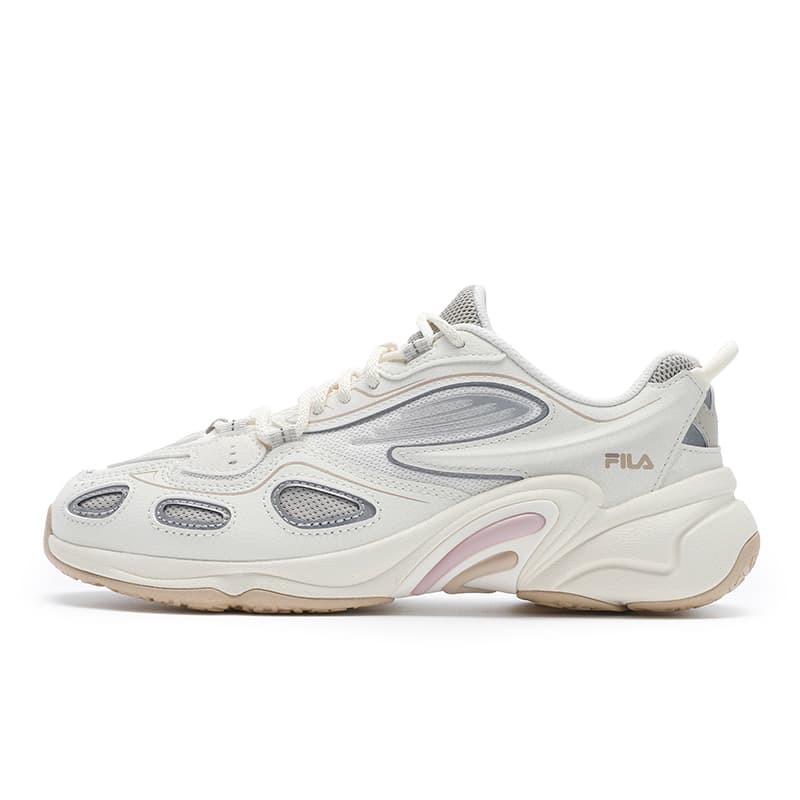 Кроссовки для бега FILA Низкие беговые кроссовки женские Молочно-белые с серебряной строчкой - изображение 1