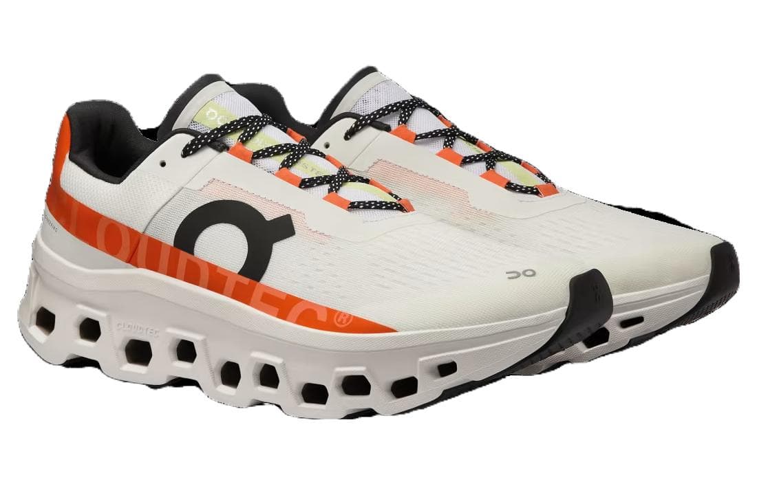 Кроссовки для бега On Cloudmonster White Orange - изображение 3