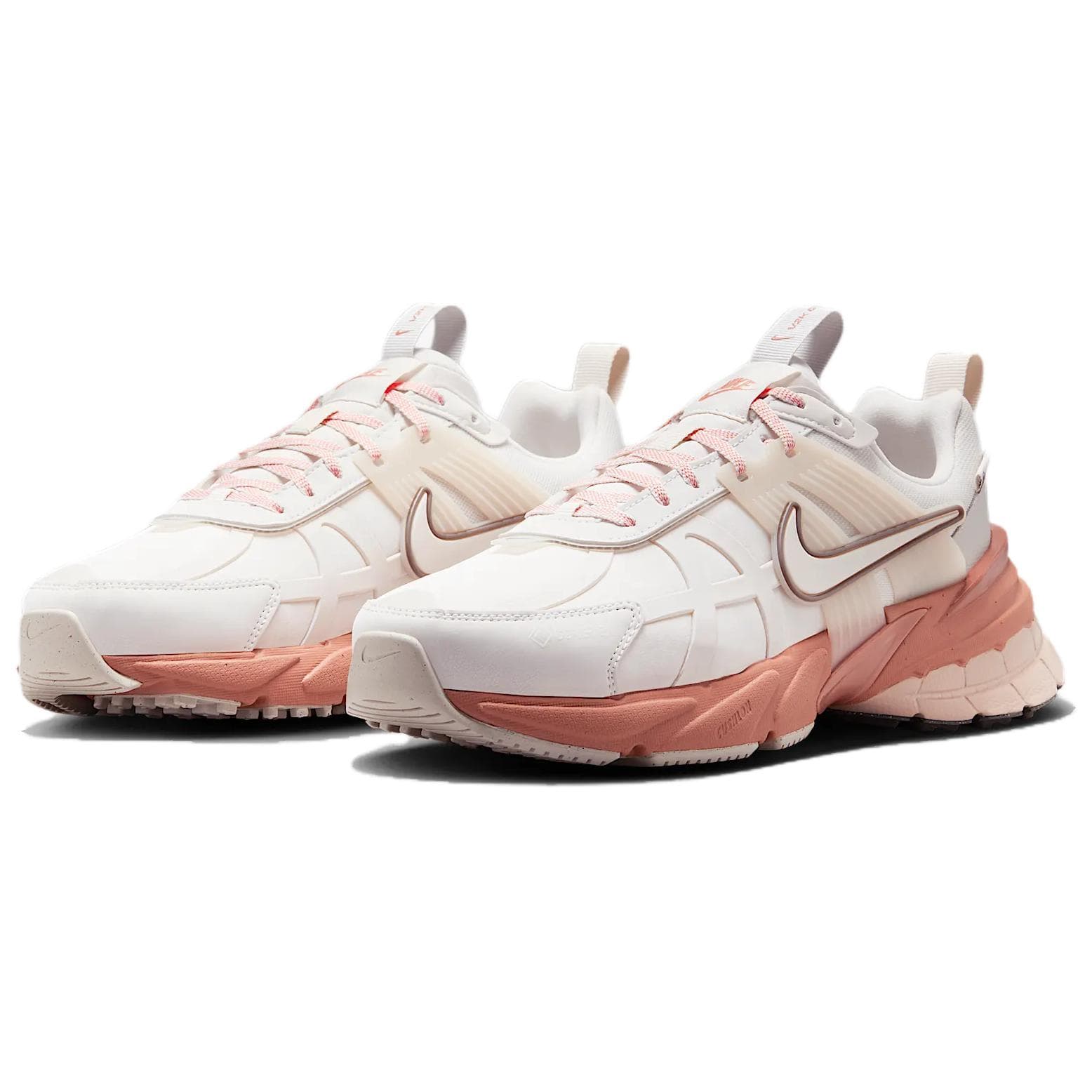 Кроссовки Nike V2K Run Износостойкая и Водонепроницаемая Низкая Уличная Обувь Женская Белая Розовая - изображение 3