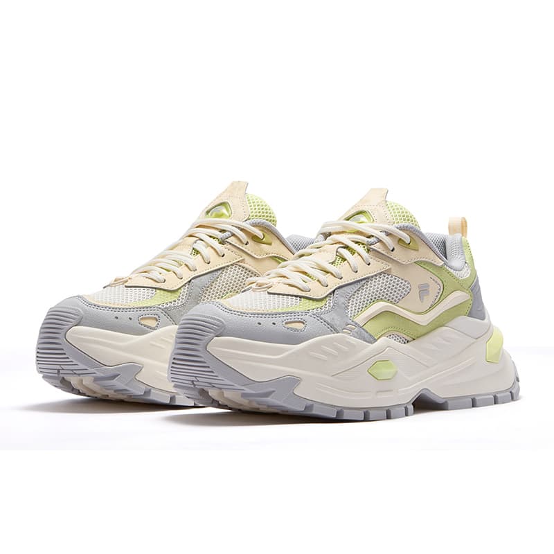 Кроссовки для бега FILA FUSION BIANCO IV Candy Shoes 4 Устойчивые к истиранию низкие повседневные беговые кроссовки Женские Белые Зеленые - изображение 3