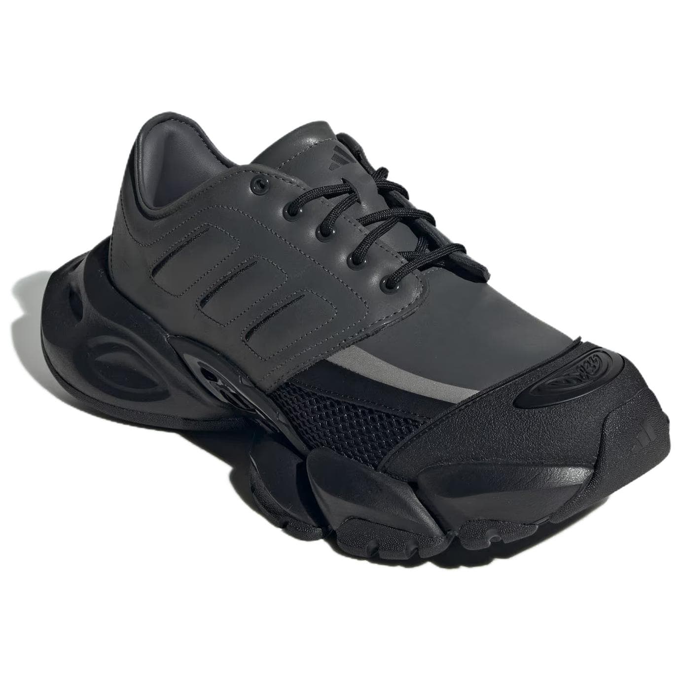 Кроссовки для бега Adidas XLG RUNNER HYBRID Синтетическая кожа кожа увеличивающая высоту низкие кеды для бега унисекс серый черный - изображение 3