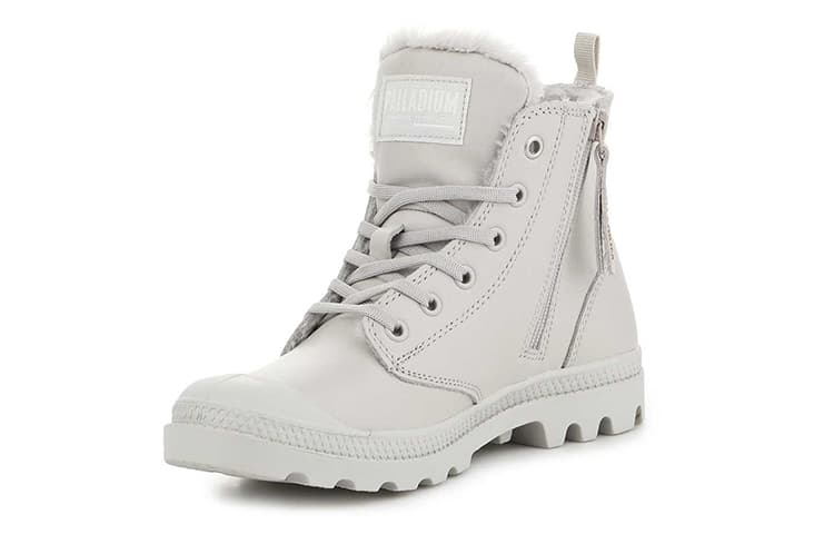Ботинки уличные Palladium Pampa Hi Zip Leather Light Grey - изображение 4