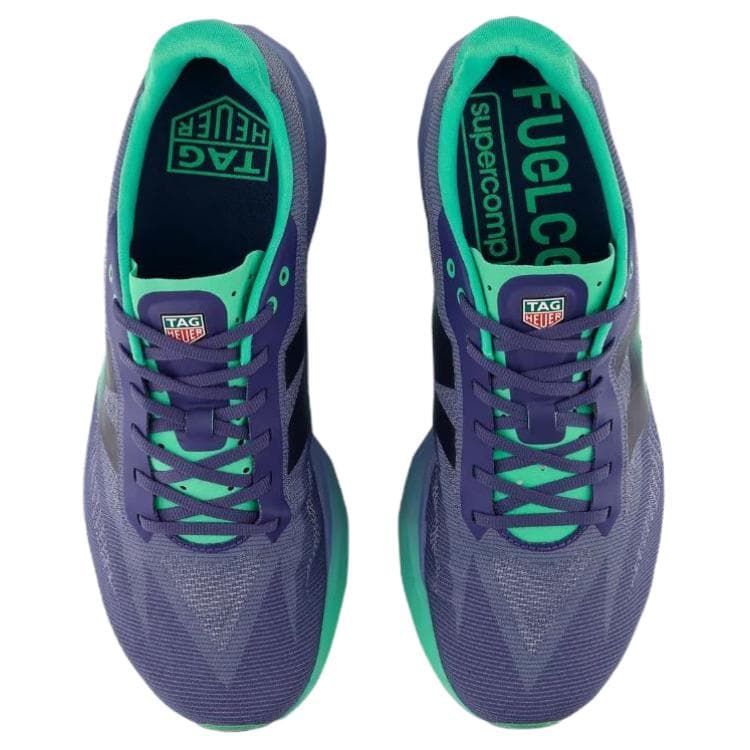 Кроссовки для бега TAG HEUER x New Balance NB FuelCell SC Elite V5 Поддержка Беговые кроссовки Мужские Фиолетовые Синие Зеленые - изображение 4