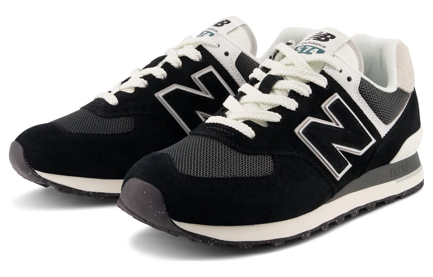 Кроссовки для бега New Balance 574 Black White - изображение 3