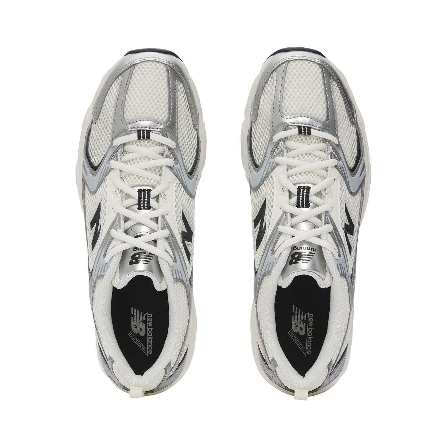 Кроссовки для бега New Balance NB 530 Дышащие Низкие Повседневные Городские Кроссовки для Коммутации и Бег Унисекс Серебристо-Черные - изображение 5