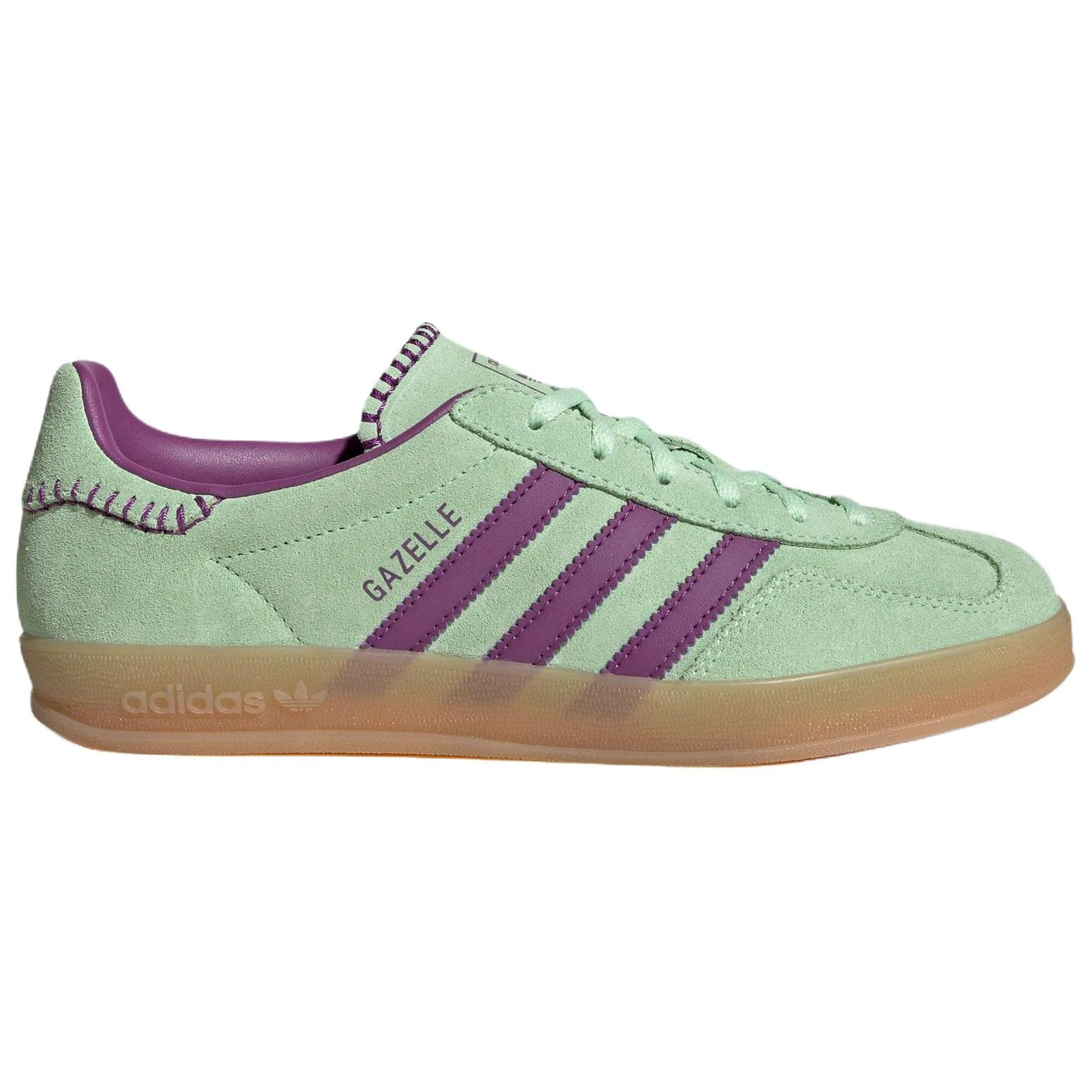 Кроссовки Adidas Originals GAZELLE INDOOR Немецкие армейские кроссовки Женские Зеленый Фиолетовый - изображение 2