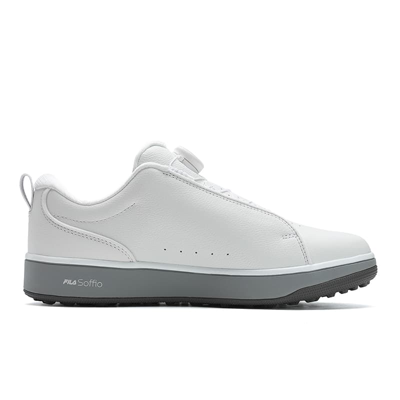 Кроссовки для гольфа FILA GF 1911 Trainer Коровья кожа Низкий топ Обувь для гольфа Мужская Белый Серый - изображение 2