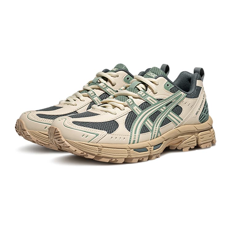 Кроссовки для бега ASICS Гель Kahana 8 Low Топ Городская Коммутация Беговые Кроссовки Женские Бежево-Зеленый - изображение 3