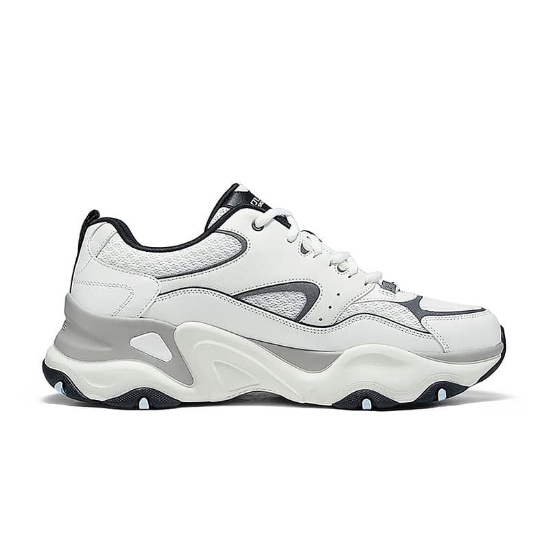 Кроссовки Skechers D'LITES 5,0 Устойчивые к истиранию Амортизация Поддержка Легкий Низкий Верх Подошва Мужские Серый Белый - изображение 2