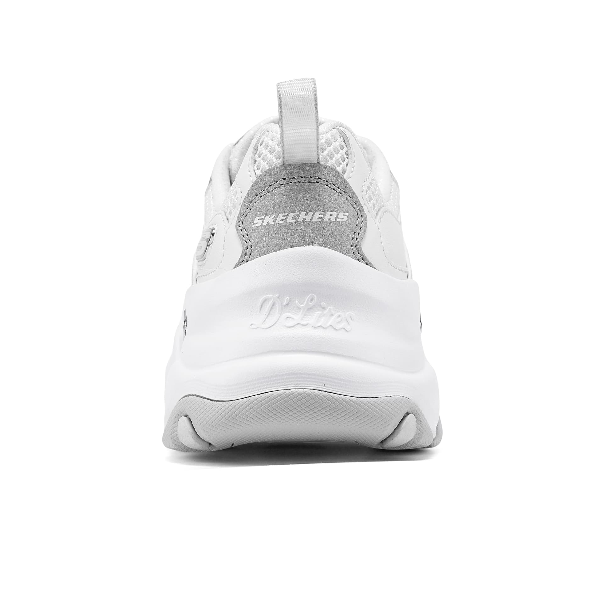 Кроссовки Skechers D'LITES 5,0 Low Топ массивные кроссовки женские серебристо-белые - изображение 6