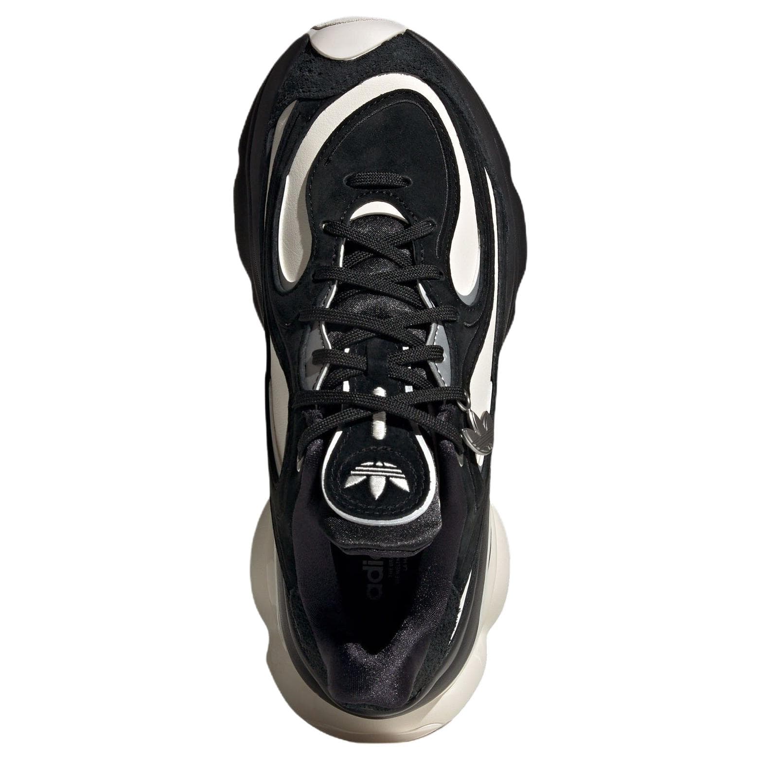 Кроссовки Adidas Originals Ozvenuz Синтетическая кожа Спилок коровьей кожи Кожа Повседневная обувь Женская Черно-белая - изображение 5