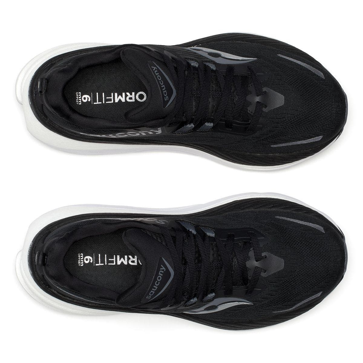 Кроссовки для бега Saucony Hurricane 24 противоскользящие низкие беговые кроссовки для женщин черные широкая нога - изображение 3
