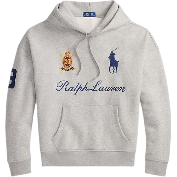 Худи Polo Ralph Lauren Big Pony Толстовка Свободного Кроя Мужской Андор Светло-Серый - изображение 1
