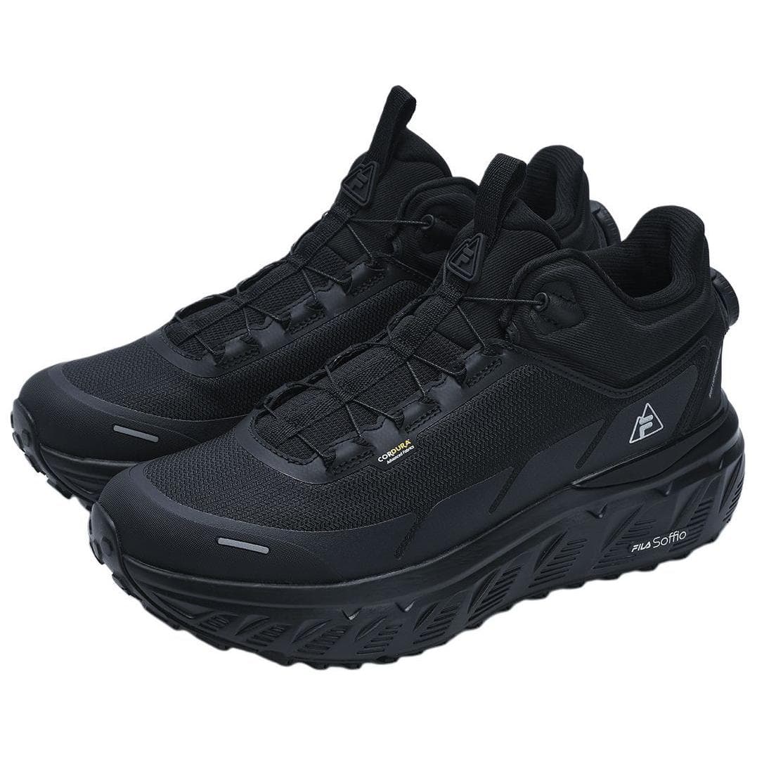 Кроссовки FILA BOA EXPLORER Износостойкий MID Топ Уличная обувь Мужская Черная - изображение 2