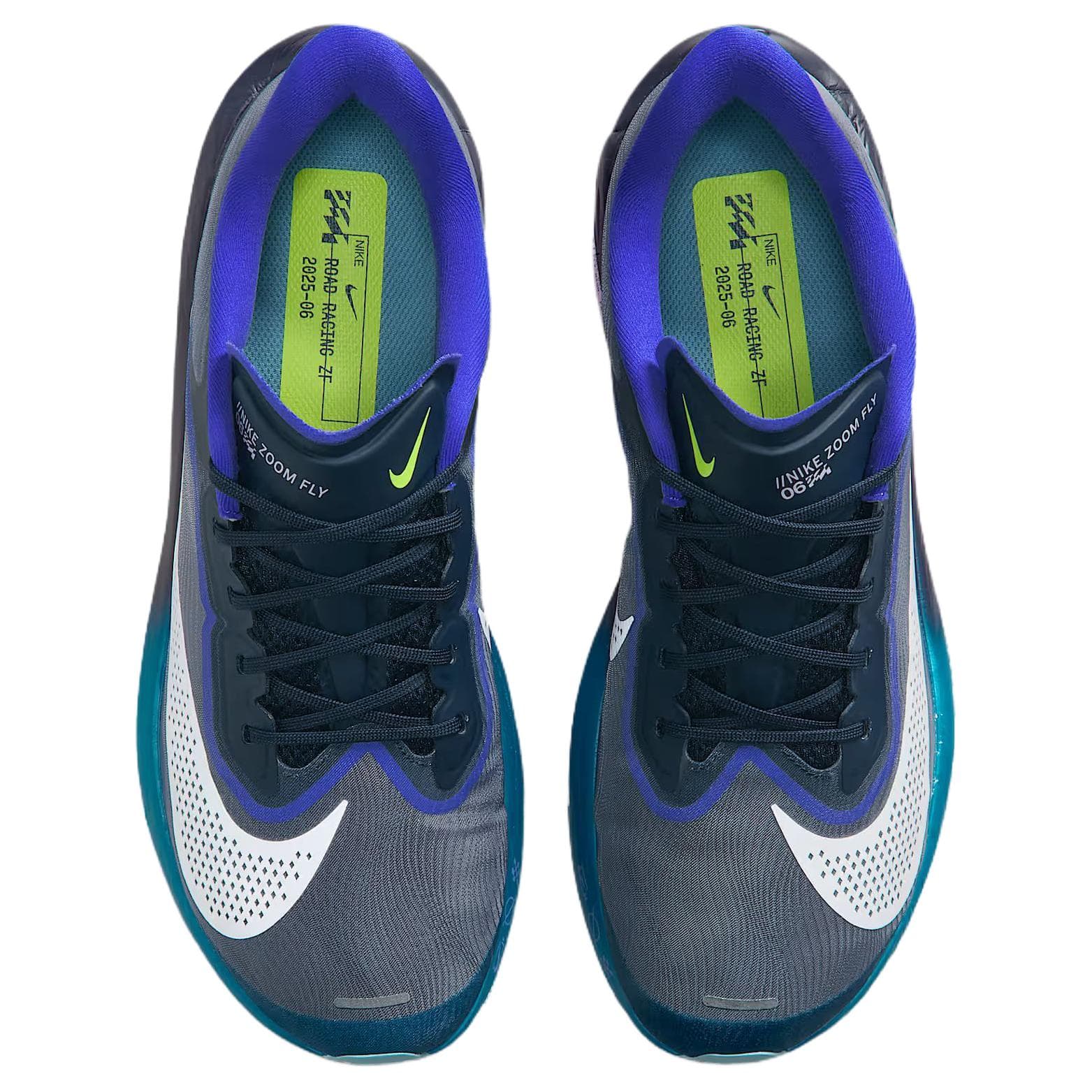 Кроссовки для бега NIKE Zoom Fly 6 ZoomX Пена Повседневный Марафон Беговые кроссовки Мужской Сине-белый - изображение 4