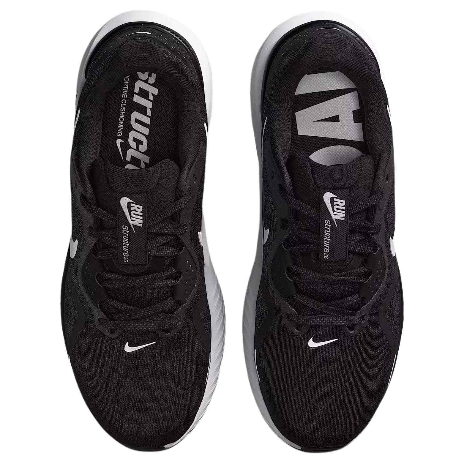Кроссовки для бега Nike Structure 26 Low Топ Повседневная Беговая обувь для длинных дистанций Спринт Беговая обувь Женская Черно-белая - изображение 4