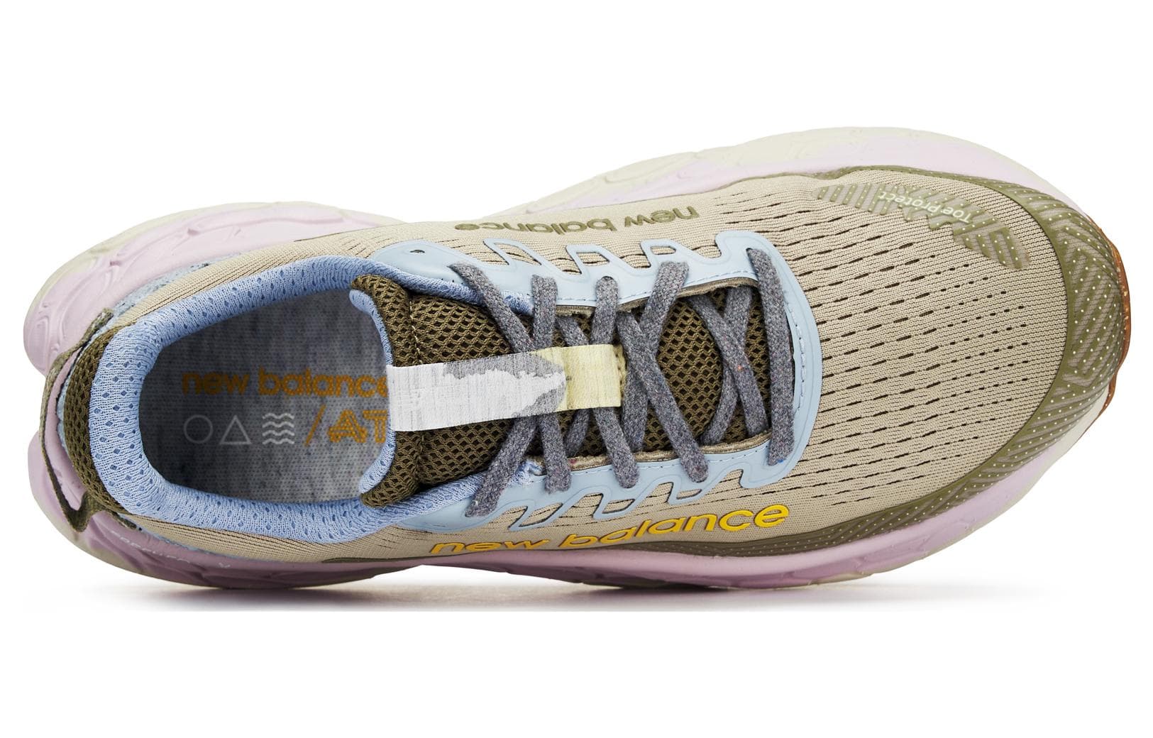 Кроссовки для бега New Balance More V3 Комфортная ткань Низкий топ Марафон Беговые кроссовки Женские Зеленый розовый - изображение 3