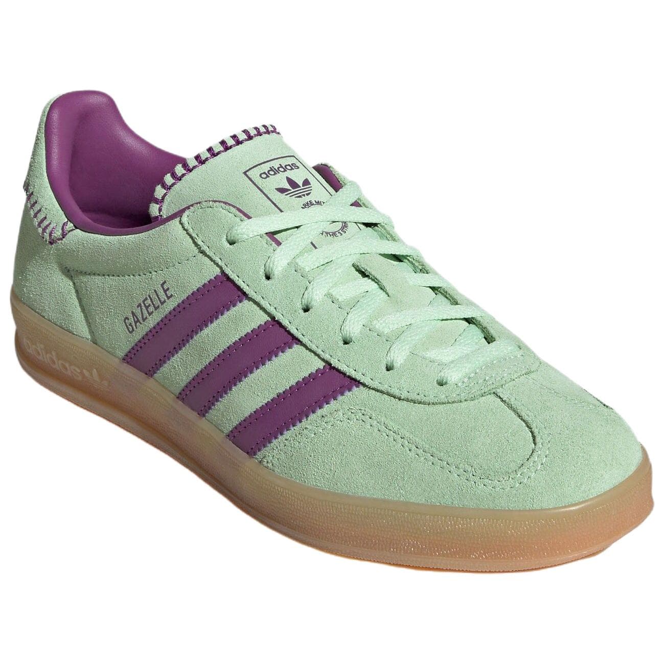 Кроссовки Adidas Originals GAZELLE INDOOR Немецкие армейские кроссовки Женские Зеленый Фиолетовый - изображение 3