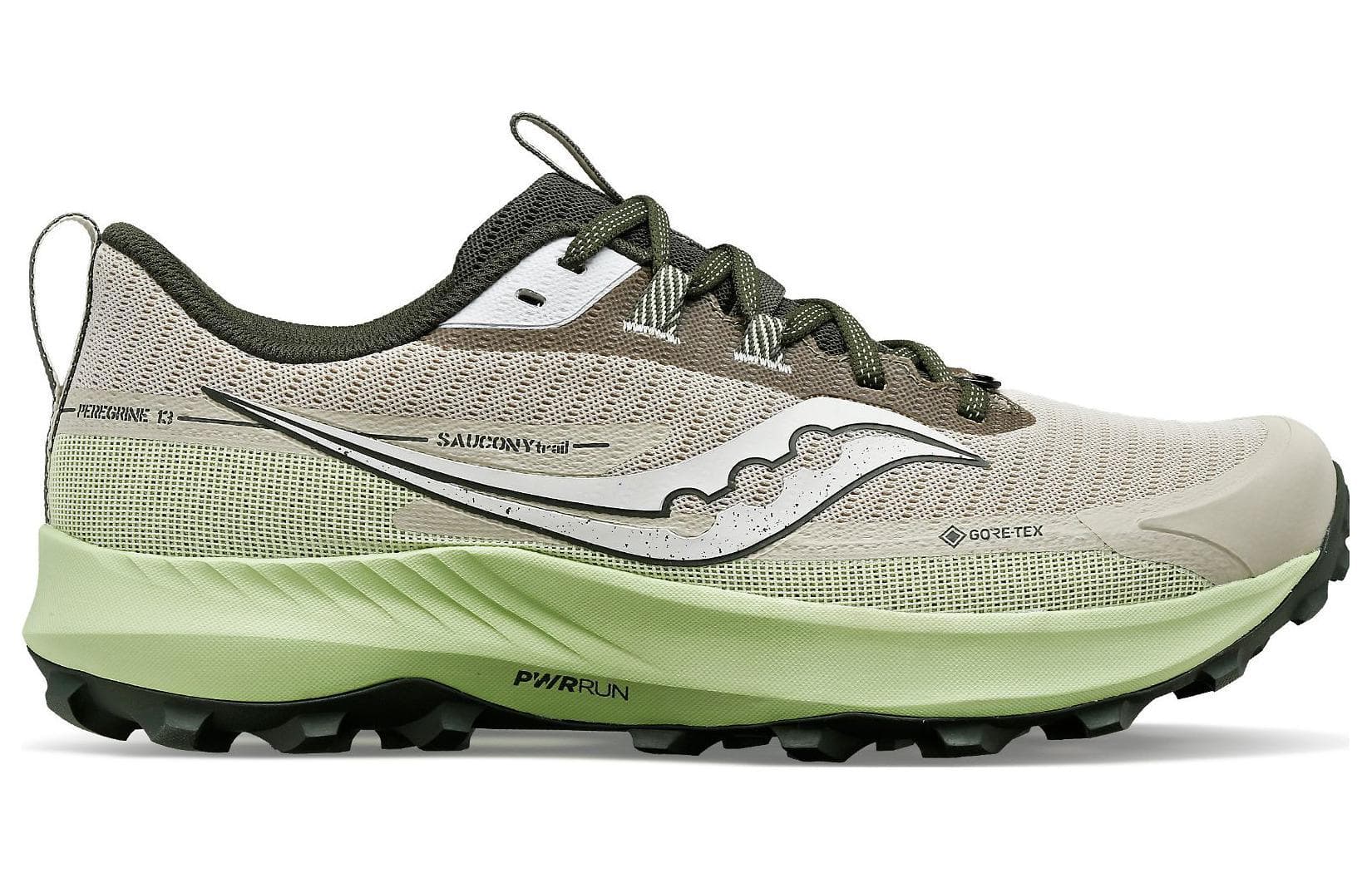 Кроссовки для бега Saucony Peregrine 13 Falcon 13 Амортизация Противоскользящие Низкие Беговые кроссовки Мужские Зеленые - изображение 2