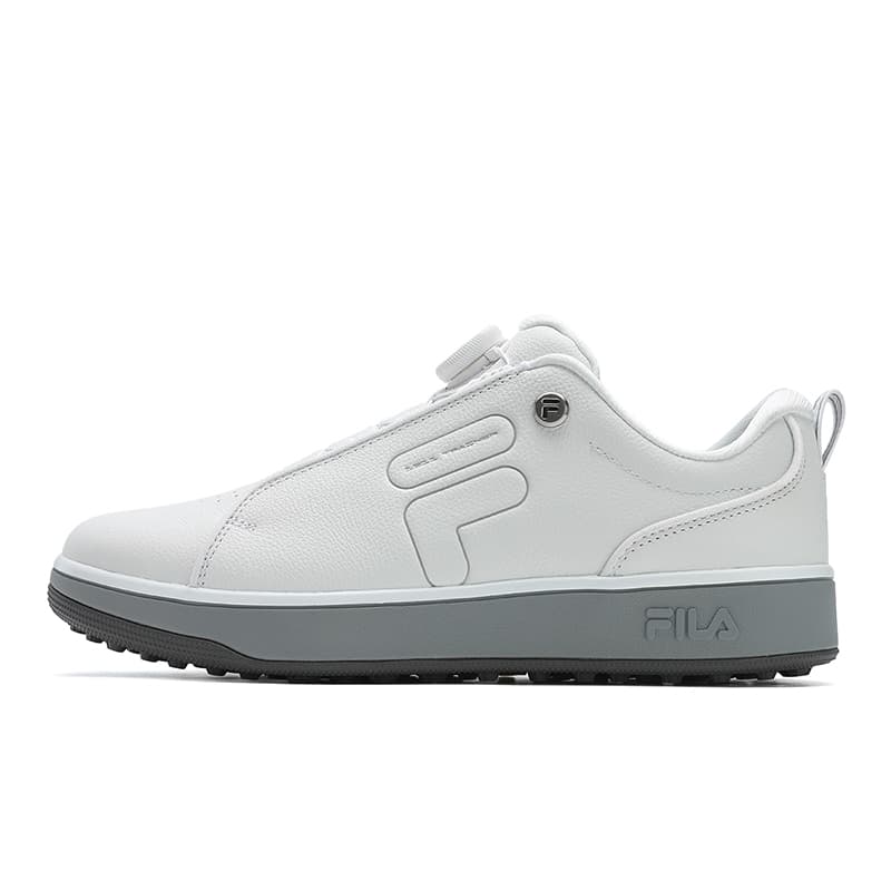 Кроссовки для гольфа FILA GF 1911 Trainer Коровья кожа Низкий топ Обувь для гольфа Мужская Белый Серый - изображение 1