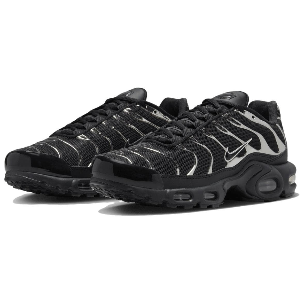 Кроссовки для бега Nike Air Max Plus Mesh кожа дышащая поддержка низкий топ беговые кроссовки женские черные - изображение 3