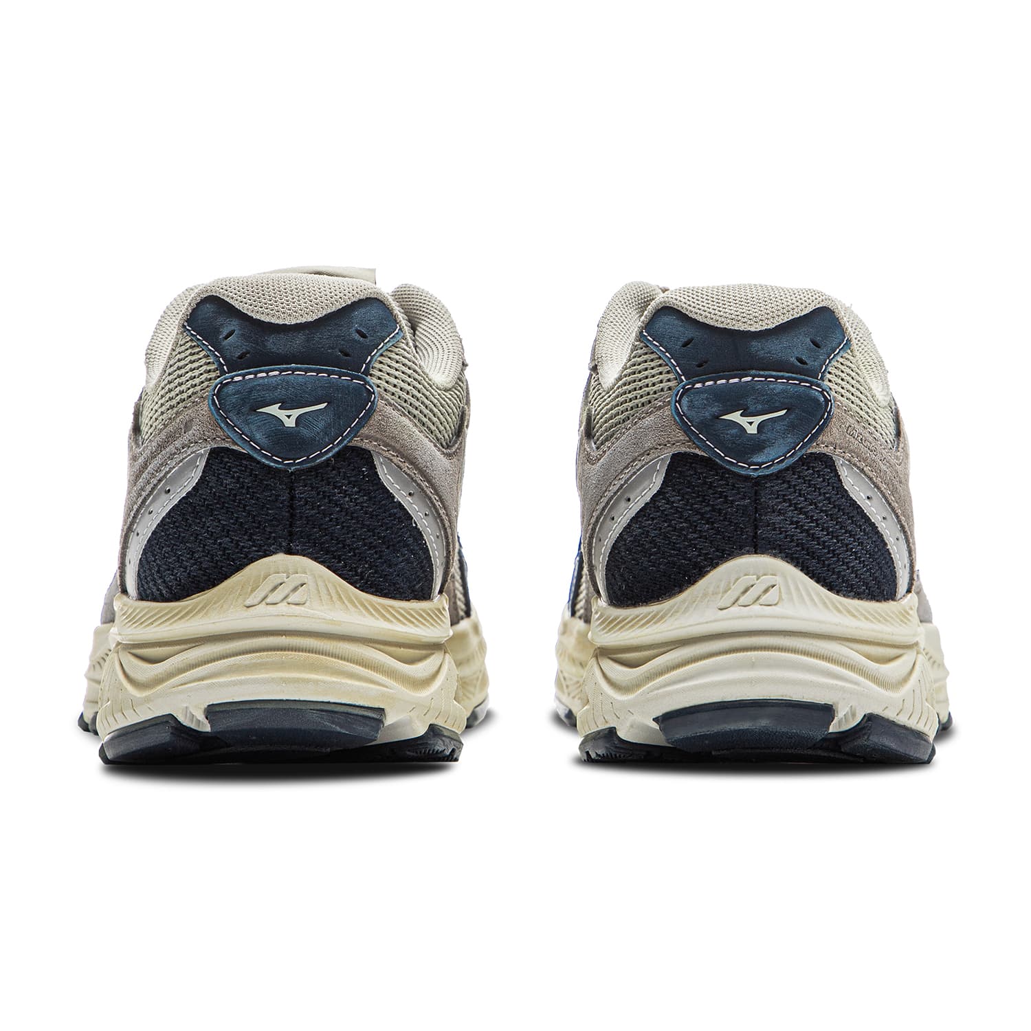 Кроссовки для бега Mizuno Racer S Устойчивые к истиранию Низкие Беговые кроссовки Унисекс Серый Синий CNY Коробка Эффект потертости - изображение 5