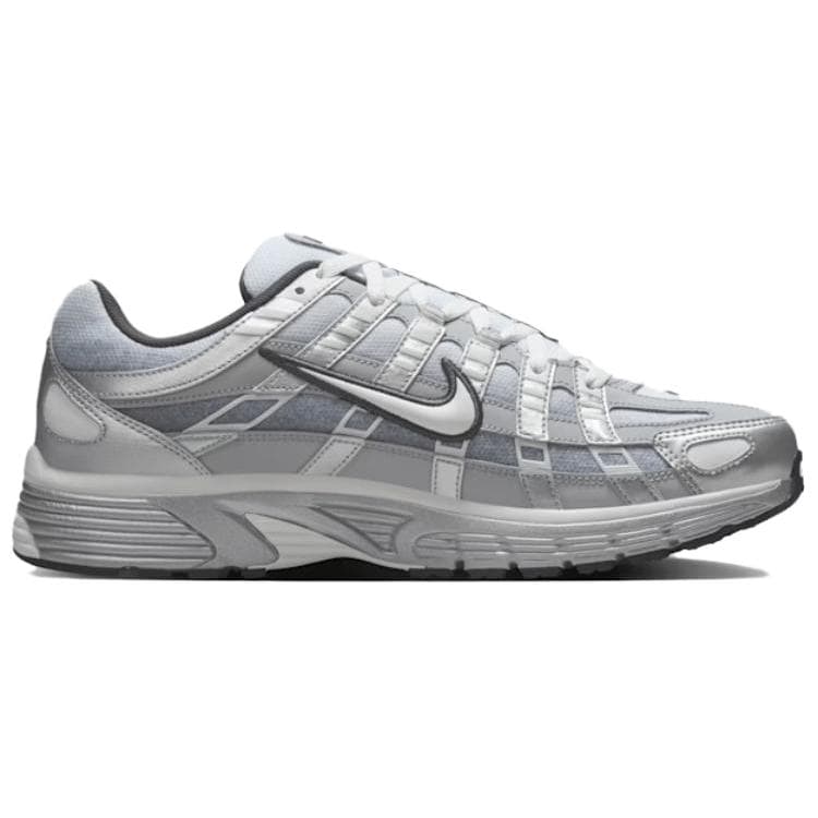 Кроссовки для бега Nike P 6000 Текстиль Кожа Низкий Верх Повседневные Беговые Кроссовки Мужские Серебристо-Серый - изображение 2