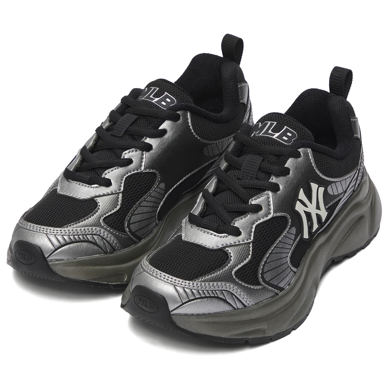 Кроссовки для бега MLB Chunky Jogger Low Топ Повседневные беговые кроссовки Унисекс Черные - изображение 3