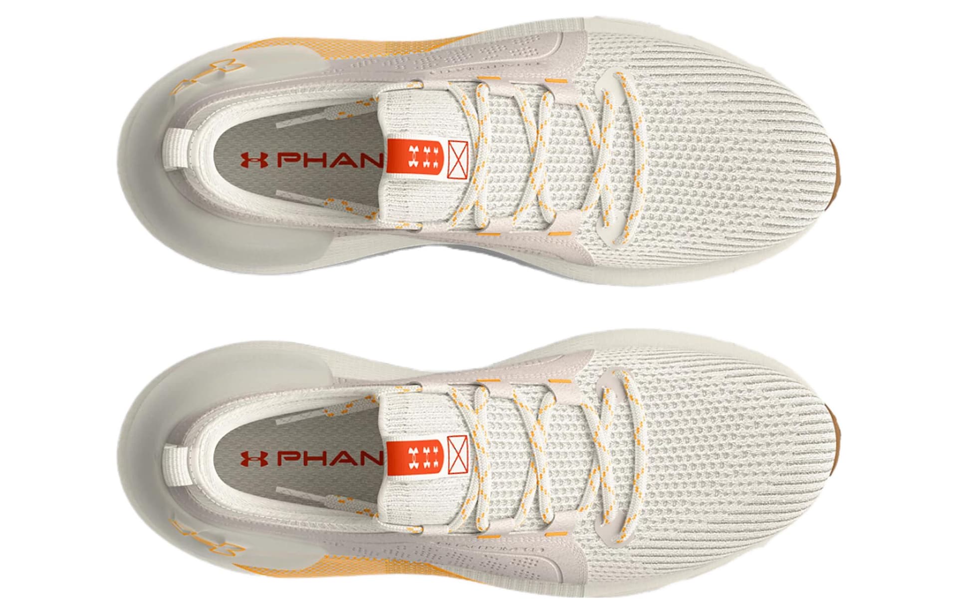 Кроссовки для бега Under Armour HOVR Phantom 3 Удобные Устойчивые к истиранию Низкие Беговые кроссовки Женские Сливочно-оранжевые - изображение 4