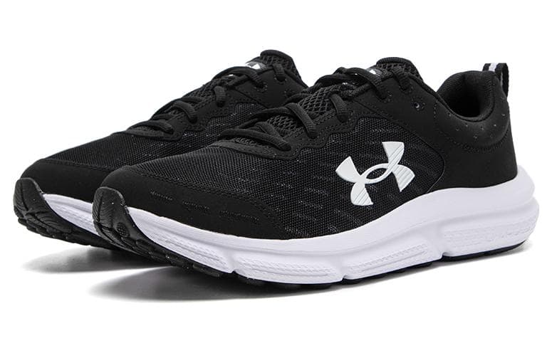 Кроссовки для бега Under Armour Charged Assert 10 Сетчатая ткань Низкий топ ТРЕНИРОВОЧНАЯ БЕЖЕВАЯ БЕЛАЯ Обувь Мужская Черный Белый - изображение 3