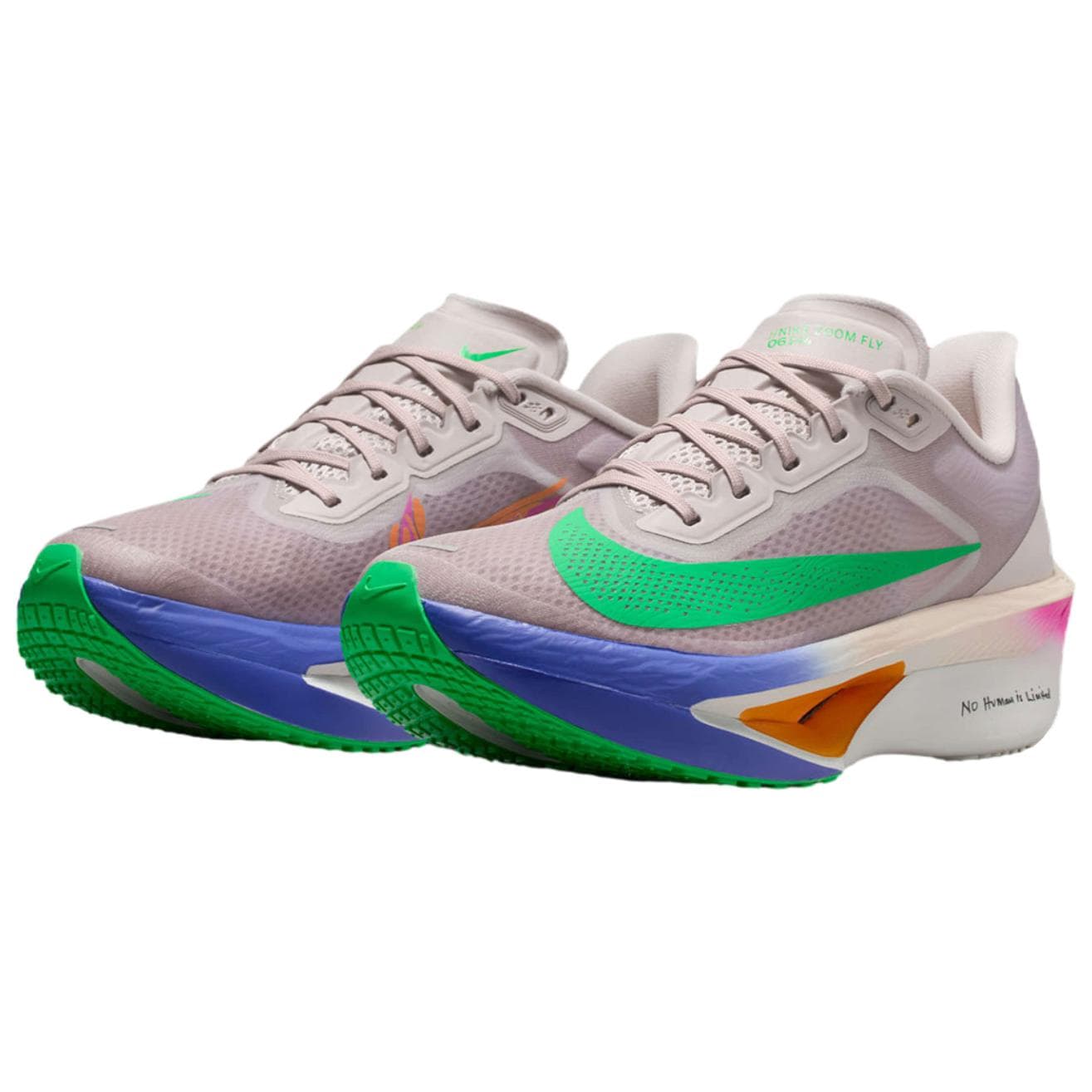 Кроссовки для бега Nike Zoom Fly 6 Дышащая Поддержка Марафон Беговые кроссовки Женские Светло-фиолетовый Зеленый - изображение 2
