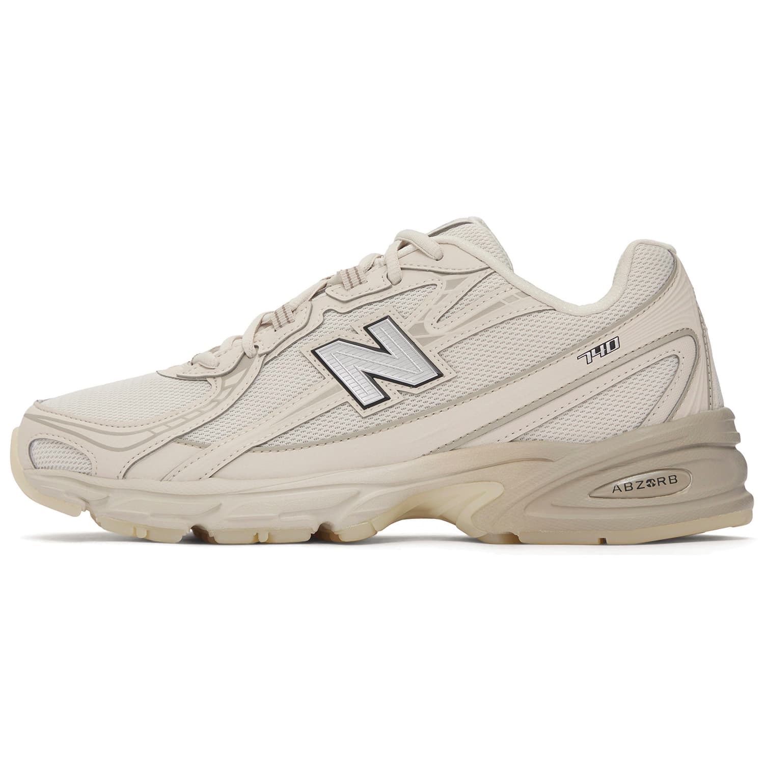 Кроссовки для бега New Balance NB 740 Амортизация Устойчивость к истиранию Дышащие Низкие Беговые кроссовки Унисекс Бежевые - изображение 1