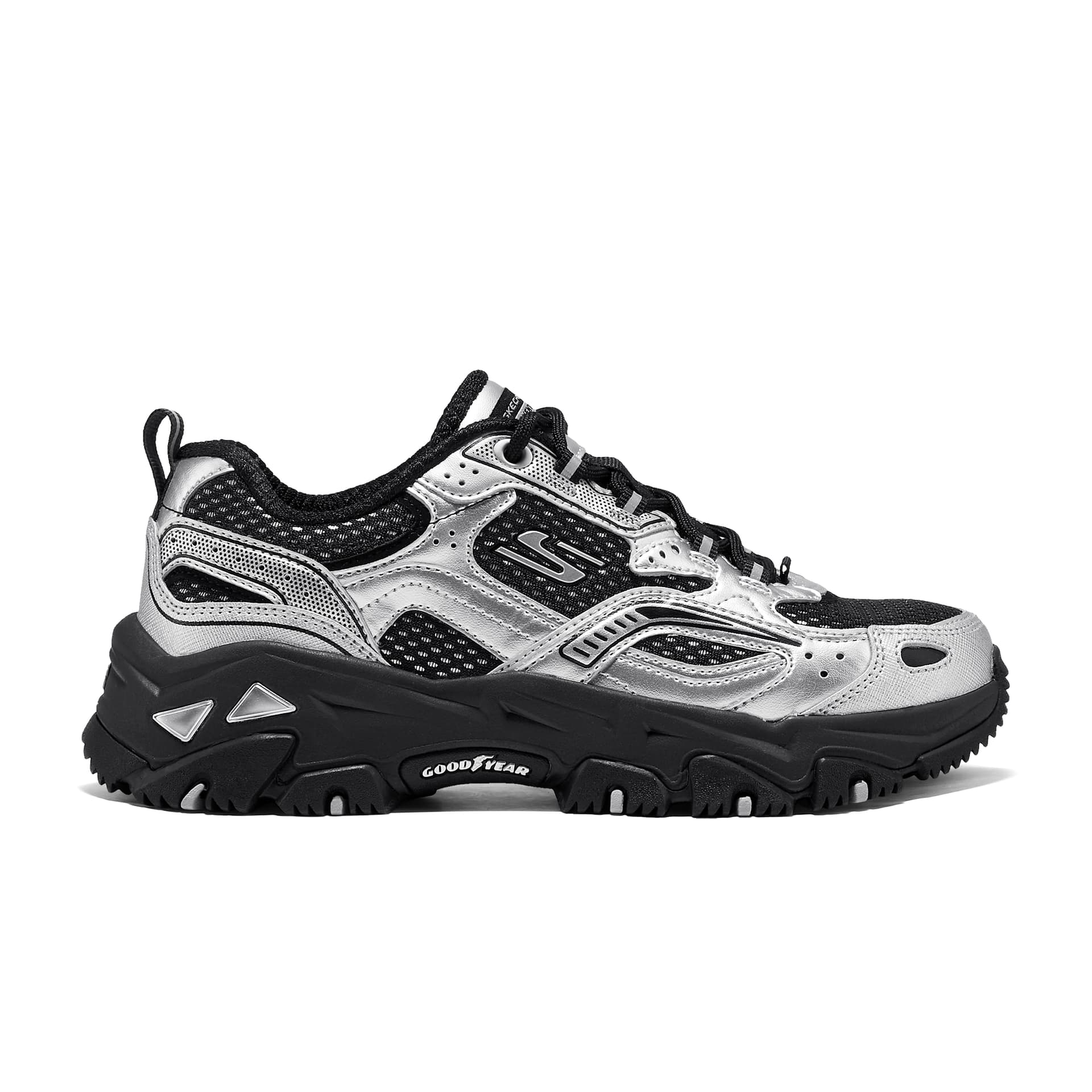 Кроссовки Skechers D'LITES Hiker Лоу-топы Уличная обувь Женские Черно-серебро - изображение 2