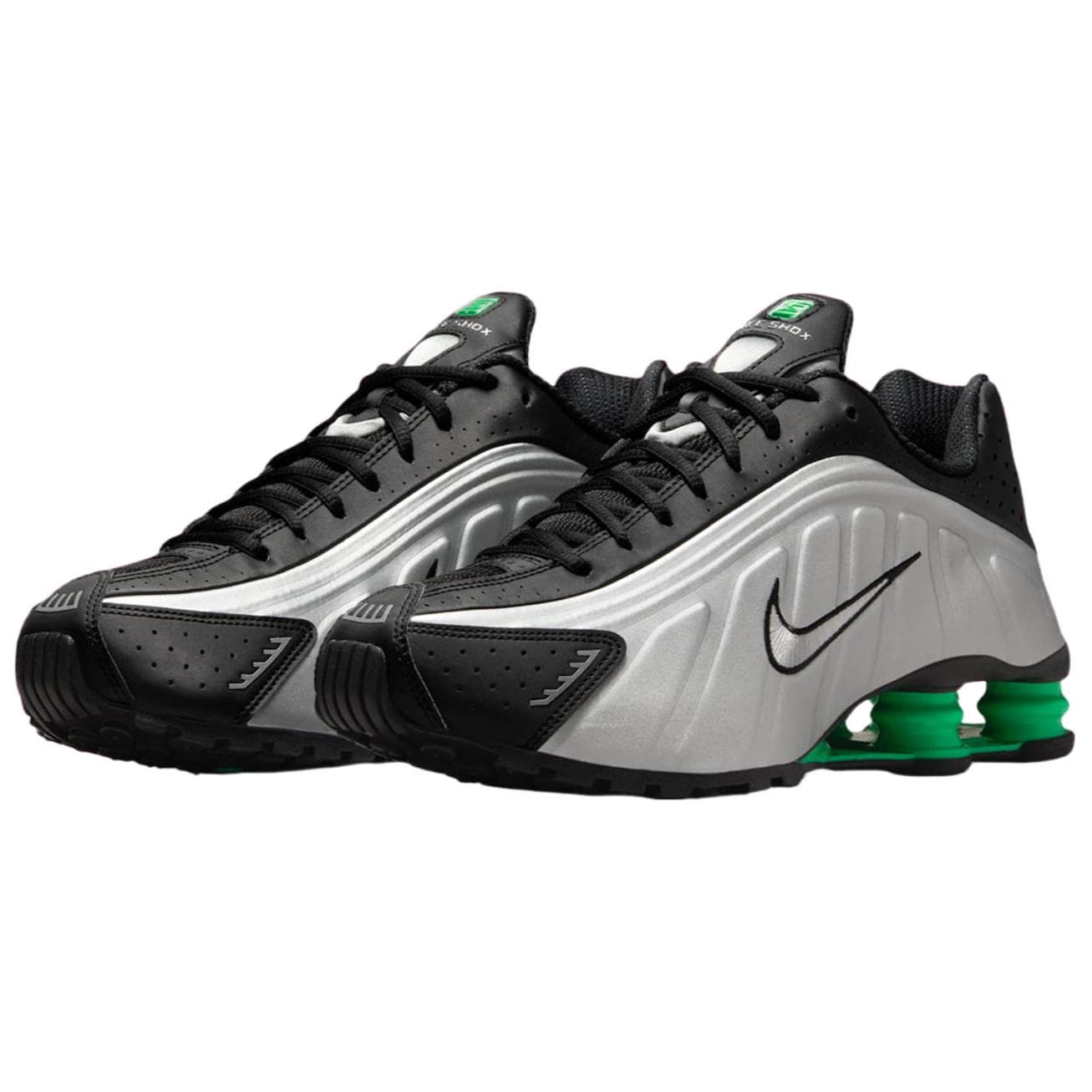 Кроссовки для бега Nike Shox R4 Модный Low Топ Беговые кроссовки Мужской Серебристo-черный - изображение 3