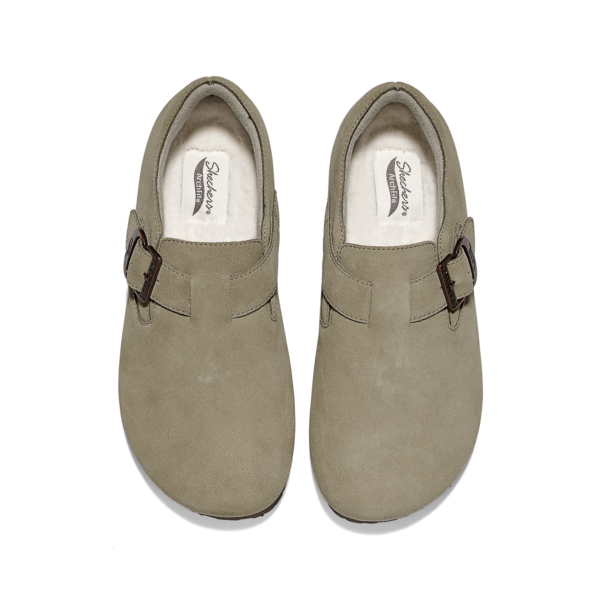 Тапочки Skechers Birkenstock Стиль Обувь 2025 Осенне-Зимняя Новая Модель С подкладкой из флиса термическая универсальная - изображение 4