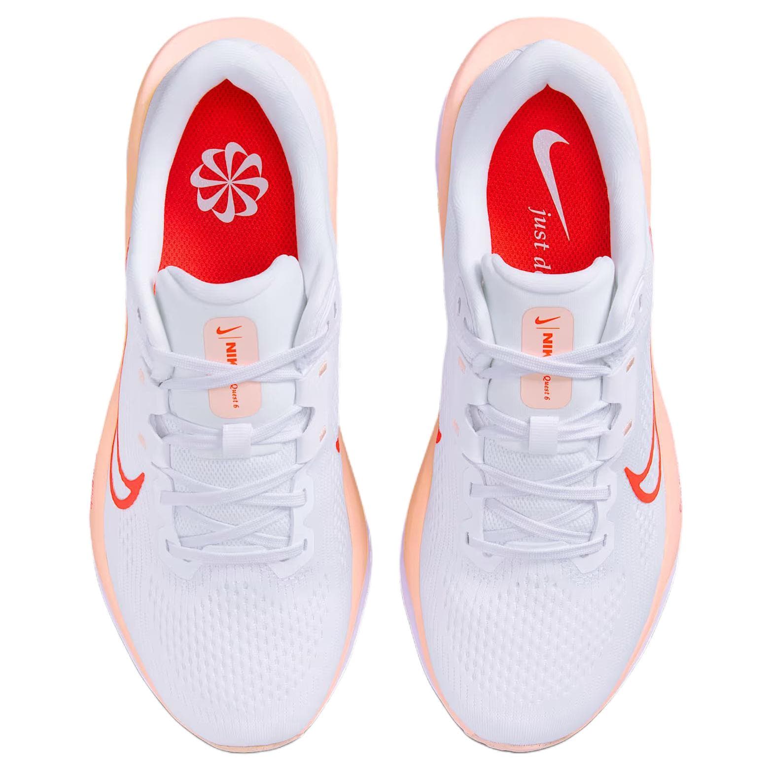 Кроссовки для бега NIKE QUEST 6 Поддержка Беговые кроссовки Женские Белый Красный - изображение 4
