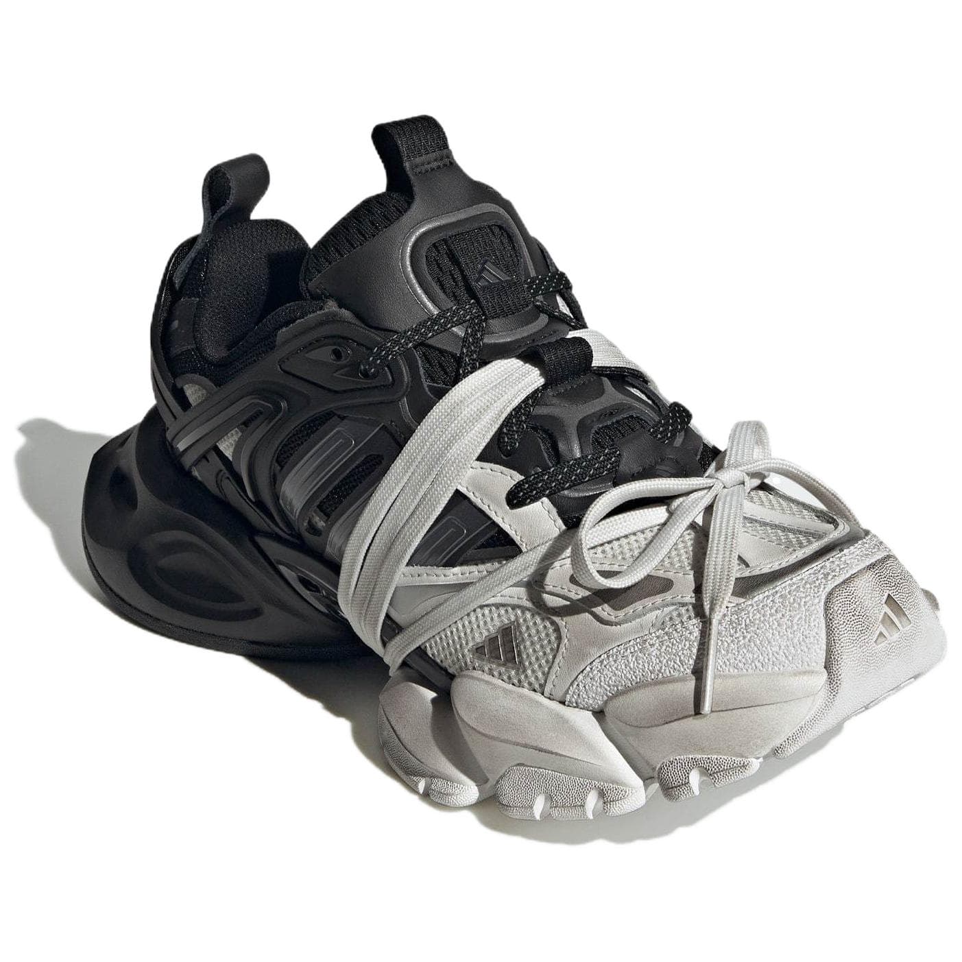 Кроссовки Adidas XLG RUNNER DELUXE Универсальный Дышащий Low Топ Массивные кроссовки Унисекс Серый черный - изображение 2