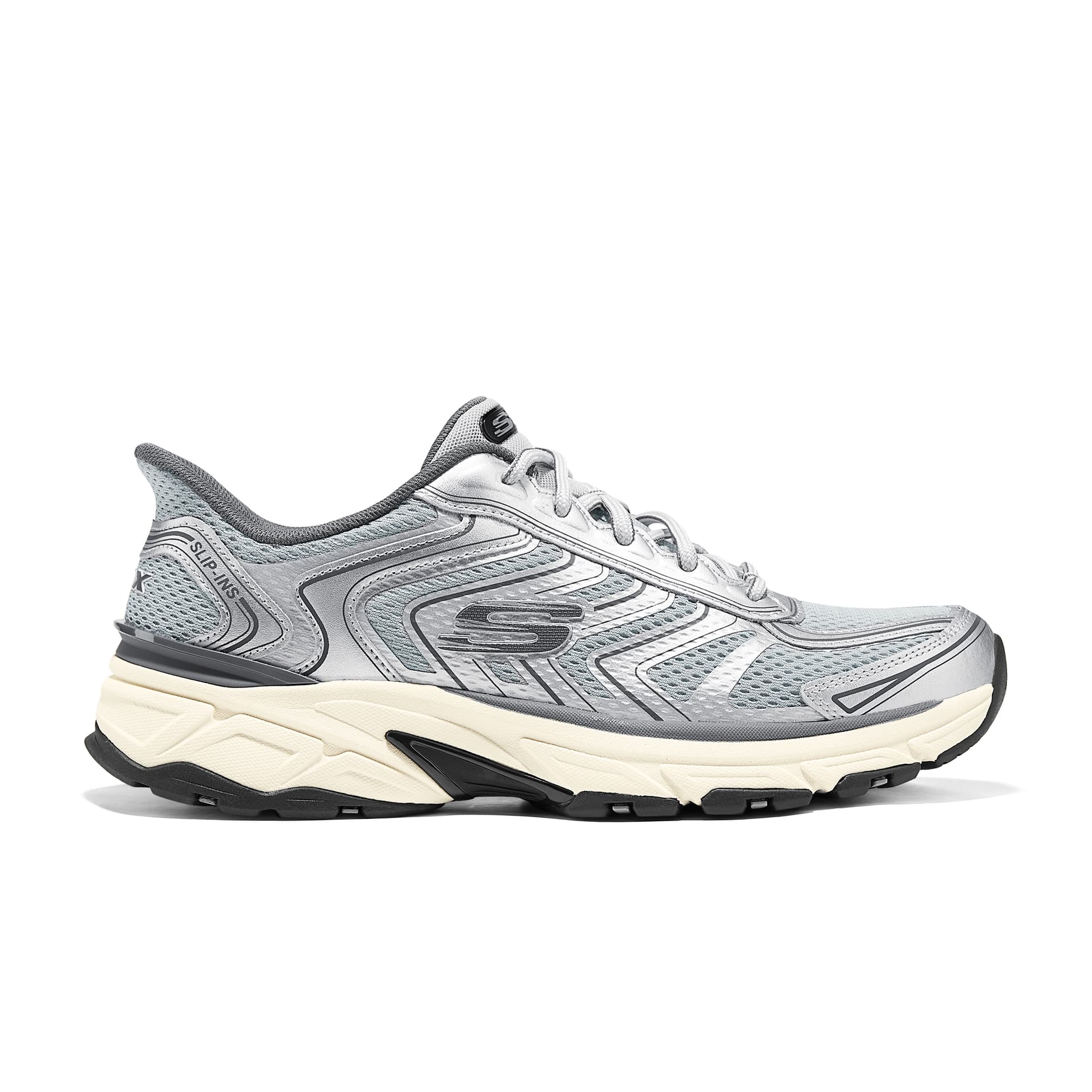 Кроссовки Skechers Серебряный Панель Low Топ Массивные кроссовки Мужской - изображение 2