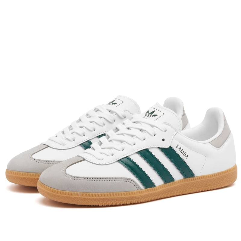 Кроссовки Adidas Originals Samba OG Устойчивые к истиранию низкие кроссовки для скейтбординга Женские Белые Зеленые - изображение 2