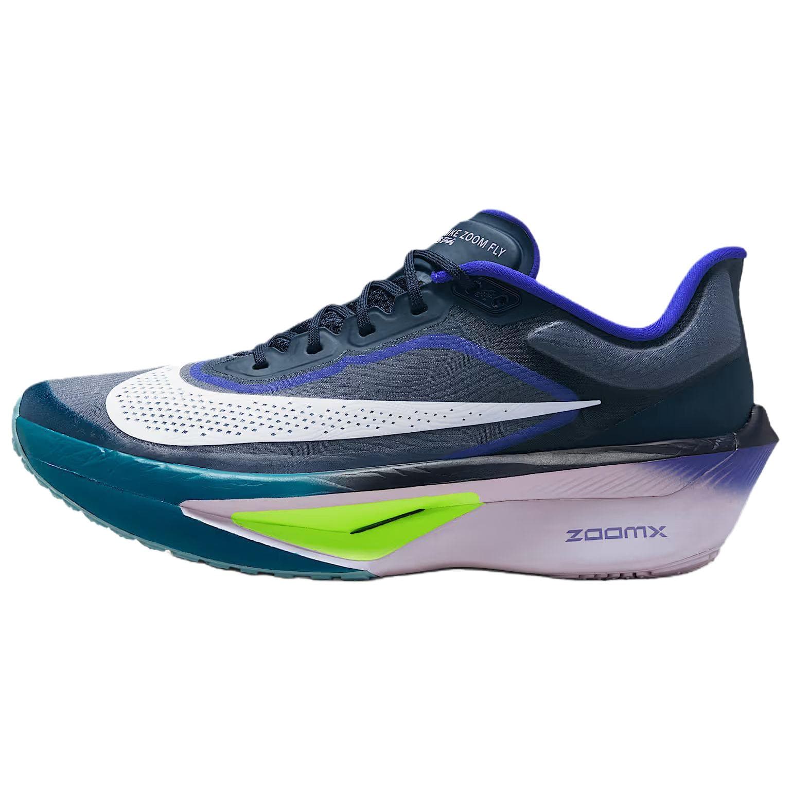 Кроссовки для бега NIKE Zoom Fly 6 ZoomX Пена Повседневный Марафон Беговые кроссовки Мужской Сине-белый - изображение 1