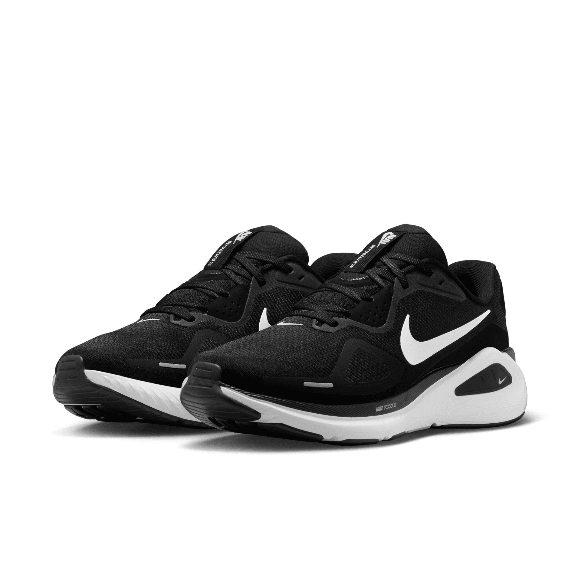 Кроссовки для бега Nike Structure 26 Low Топ ReactX Foam Повседневная Беговая Обувь для Длинных Беговых Сprints Мужская Черно-Белая - изображение 3
