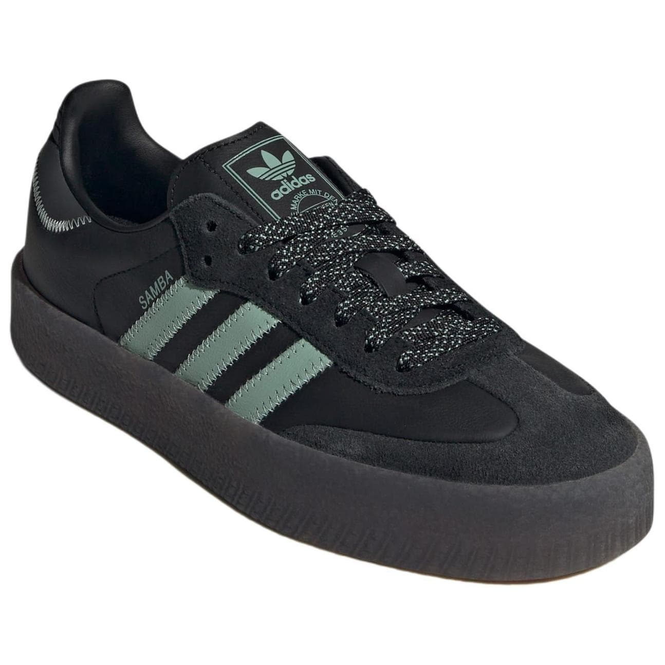 Кроссовки Adidas Originals SAMBAE Low Топ Повседневная обувь Женские Черно-зеленый - изображение 3