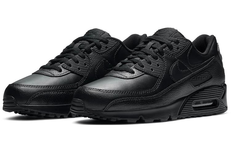 Кроссовки для бега Nike Air Max 90 Leather Triple Black - изображение 2