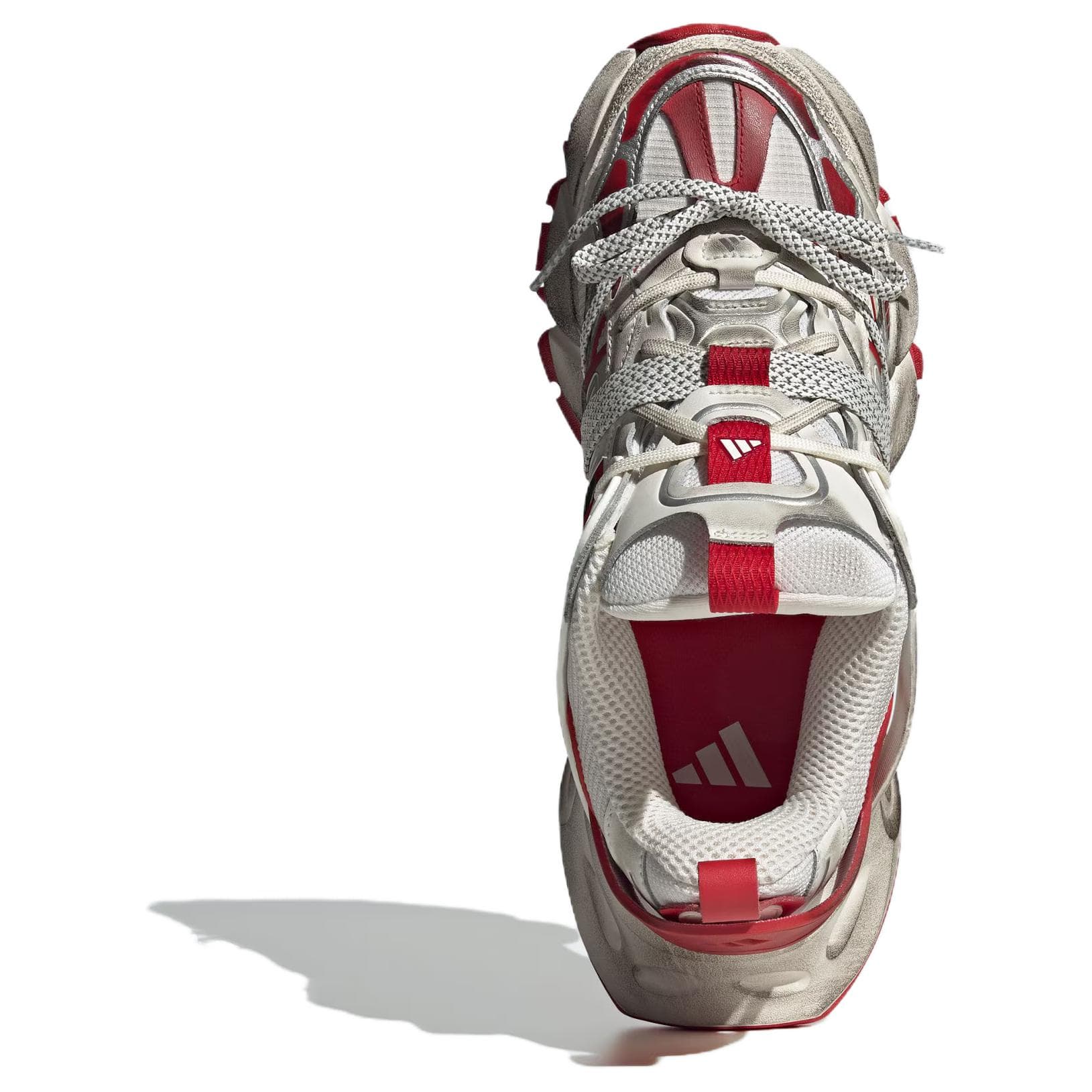Кроссовки Adidas XLG RUNNER DELUXE Низкие кеды с толстой подошвой Унисекс Белый Красный - изображение 4