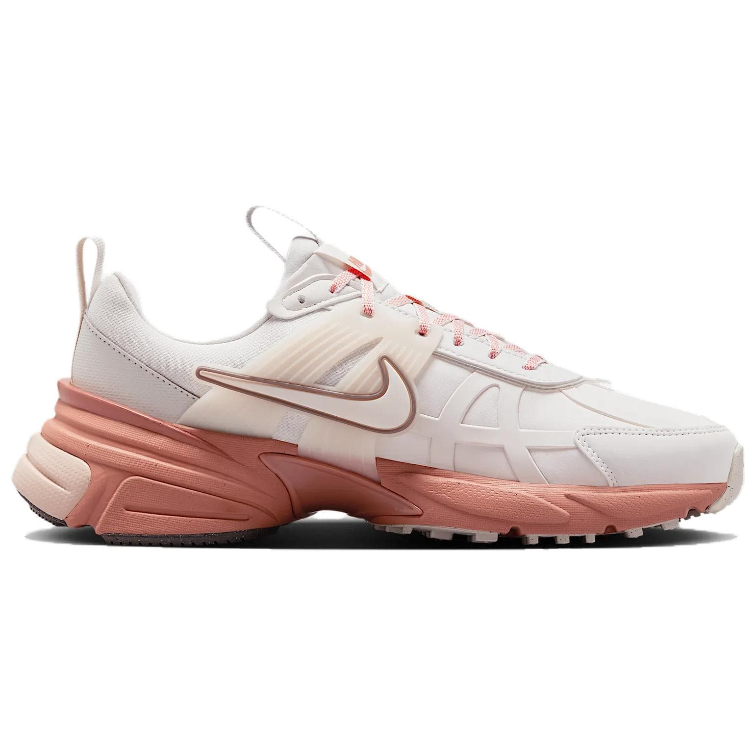Кроссовки Nike V2K Run Износостойкая и Водонепроницаемая Низкая Уличная Обувь Женская Белая Розовая - изображение 2