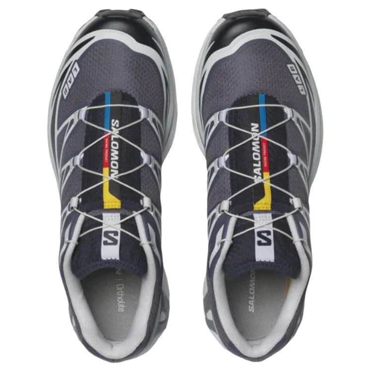 Кроссовки для бега Salomon XT 6 Ткань Дышащие Беговые Кроссовки Унисекс Черный Серый Синий - изображение 4