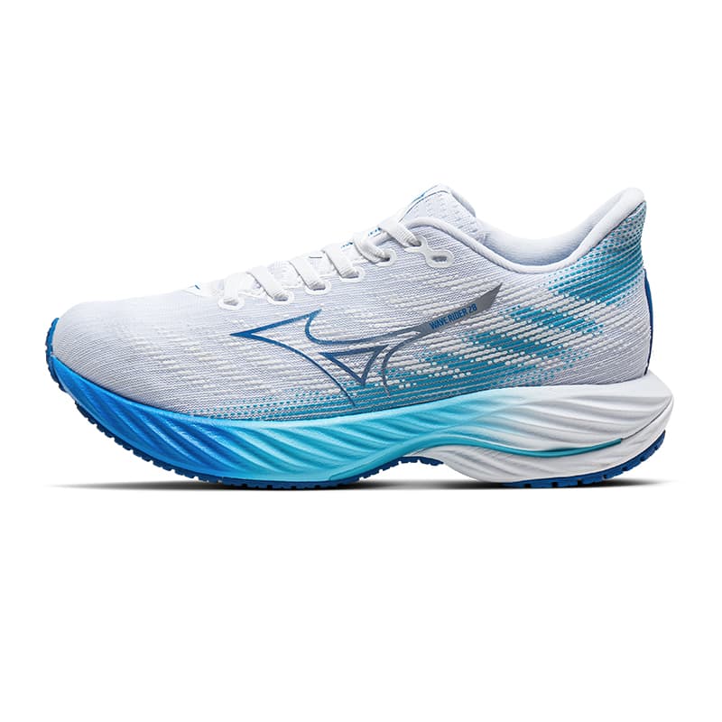Кроссовки для бега Mizuno Wave Rider 28 противоскользящие устойчивые к истиранию дышащие низкие беговые кроссовки для женщин белые синие - изображение 1